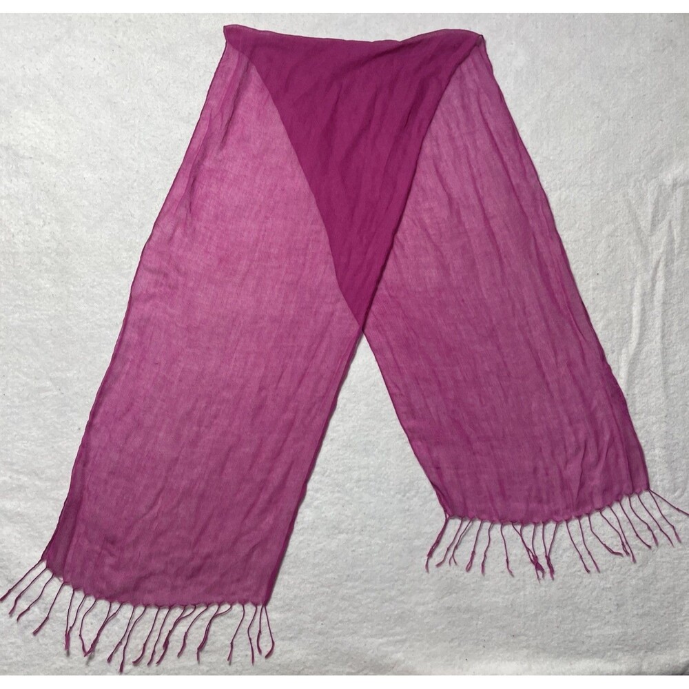 Pink Sheer Scarf 14”x 67” Dressy Office Or Out On The Town Look Clingy Fabric